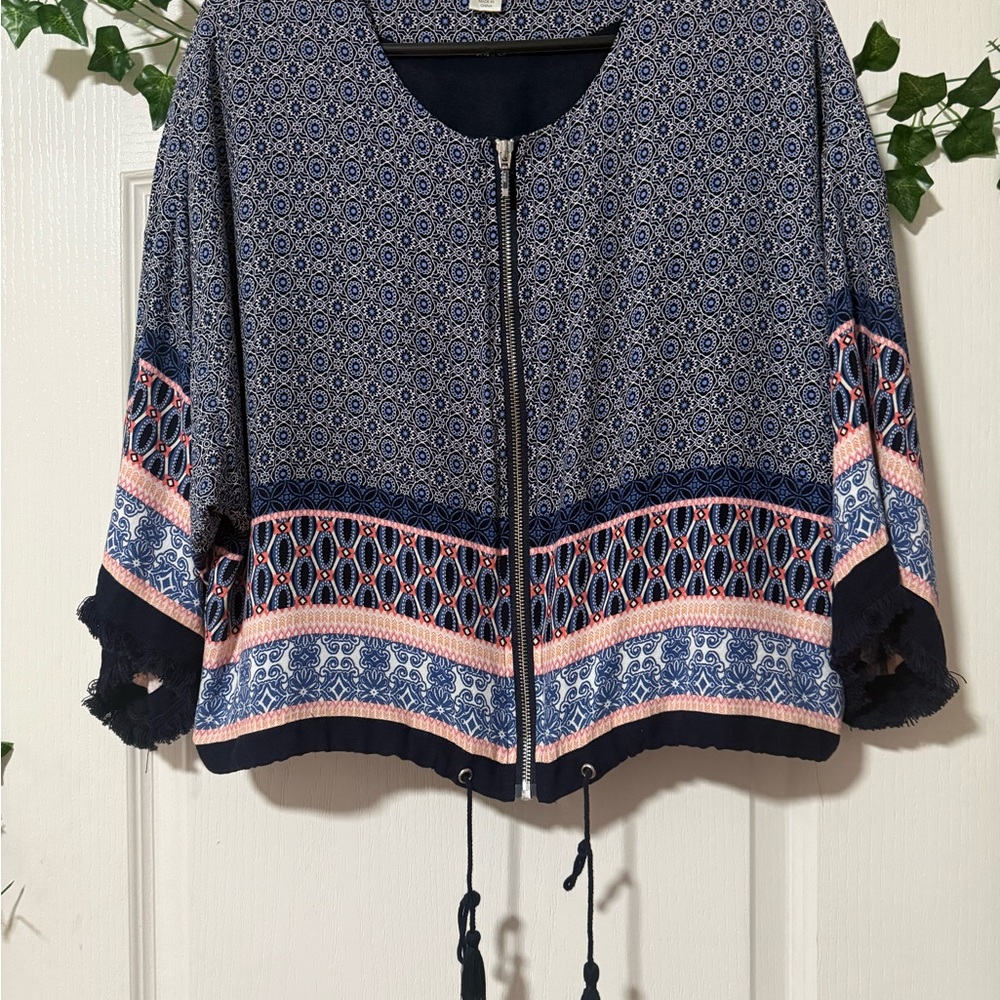 Christopher & Banks Blue and Pink Patterned Jacket